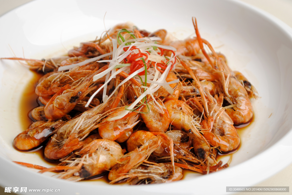 三丝酱油虾