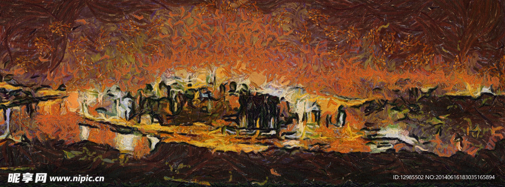 星空风格油画作品