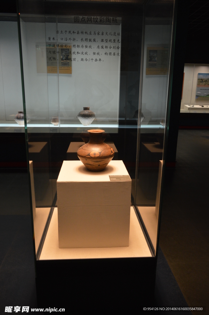 青海省博物馆文物圆点网纹彩陶