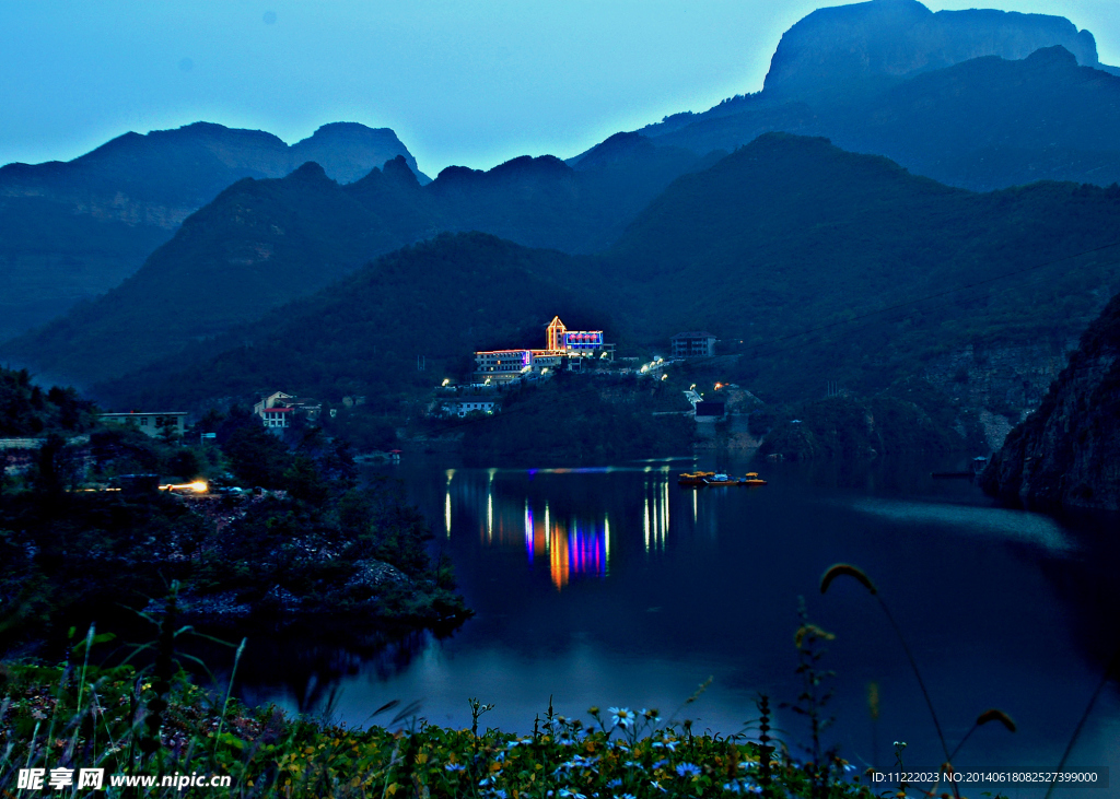 河北武安京娘湖风景区 夜色