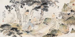松下闲听图