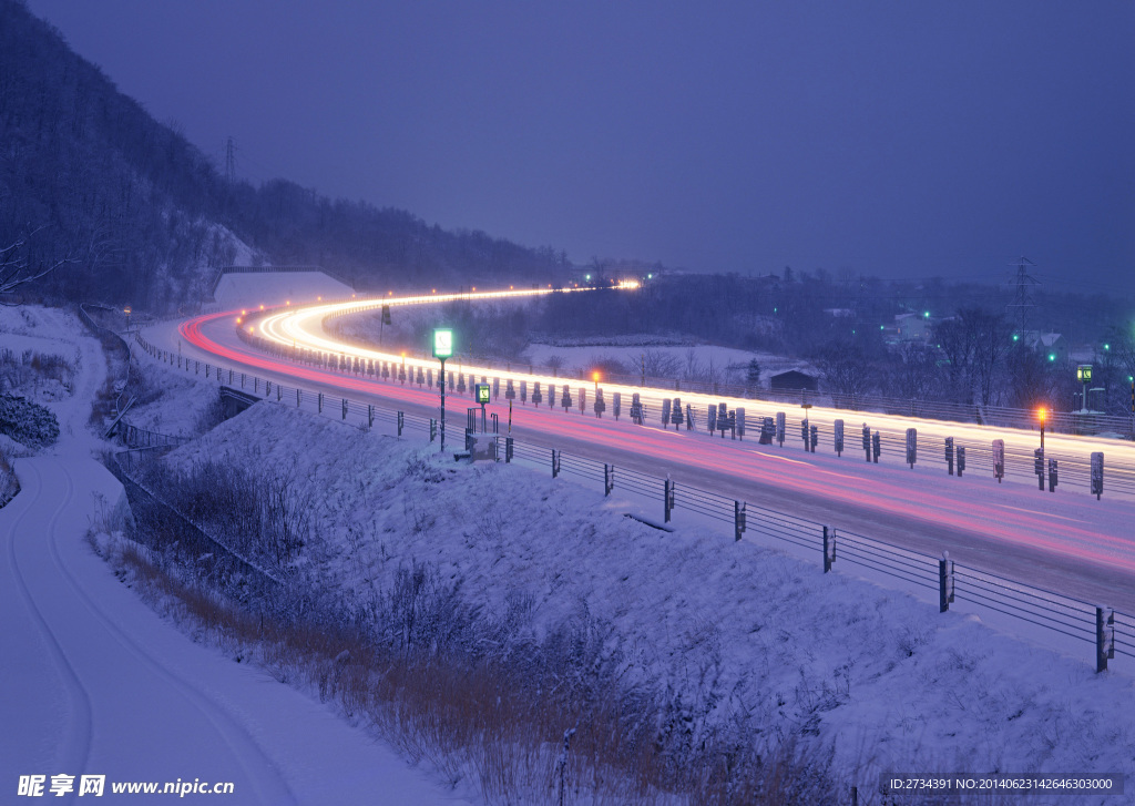 下雪公路 道路