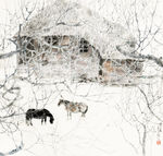 雪景国画