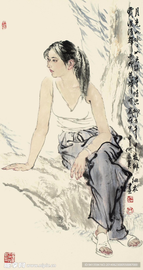 凉夏 国画