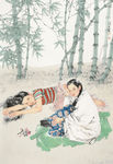 姐妹 国画