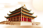 喷绘宫殿建筑