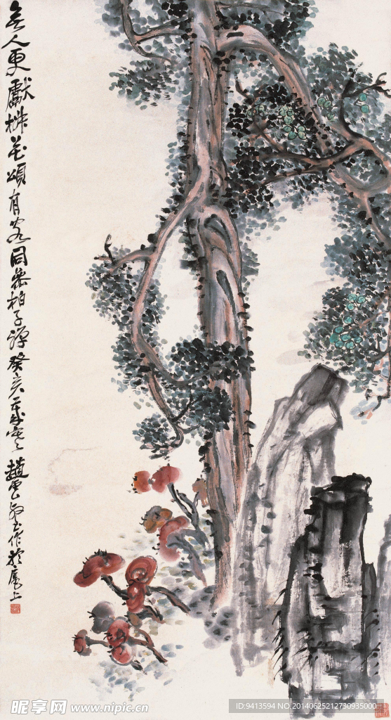 柏年长寿图