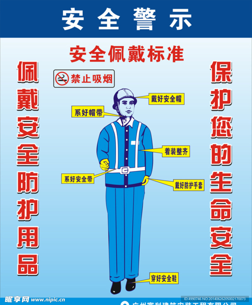 工地安全警示安全佩戴
