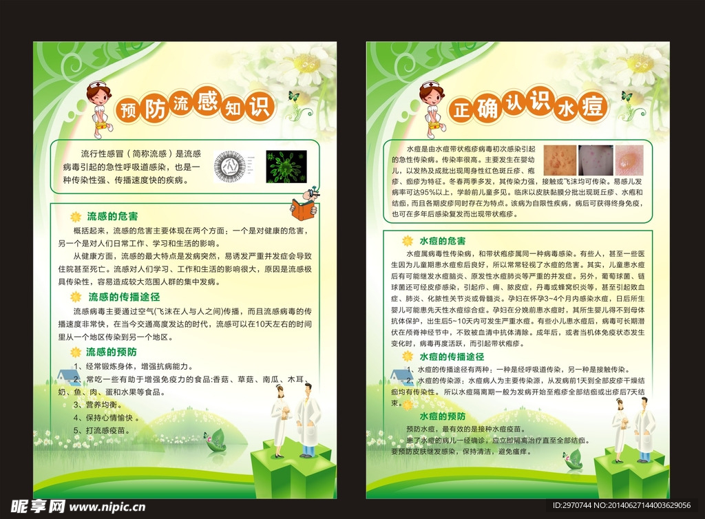健康知识栏流感与水痘