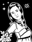 美女黑白雕刻画