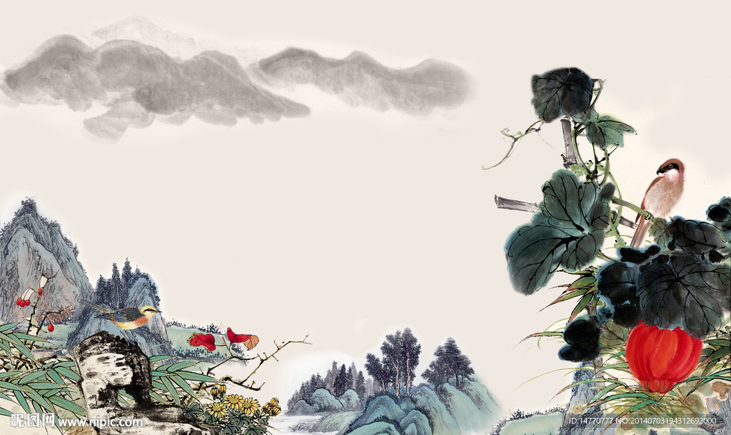 花鸟图国画