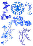 青花瓷蓝色花纹底纹回