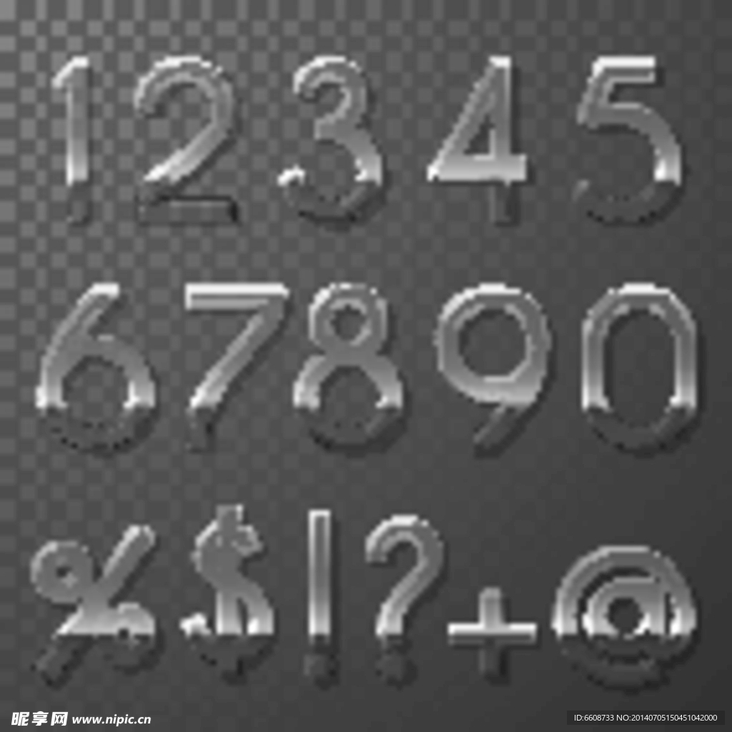 透明风格数字