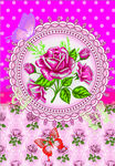 玫瑰 粉色 花圈  花纹
