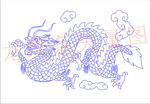 龙线条矢量图
