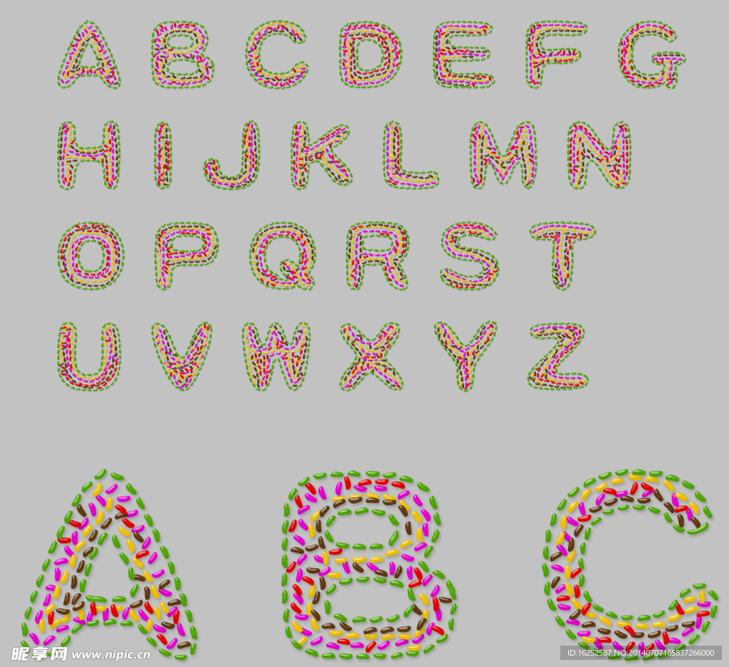 彩色糖果字母