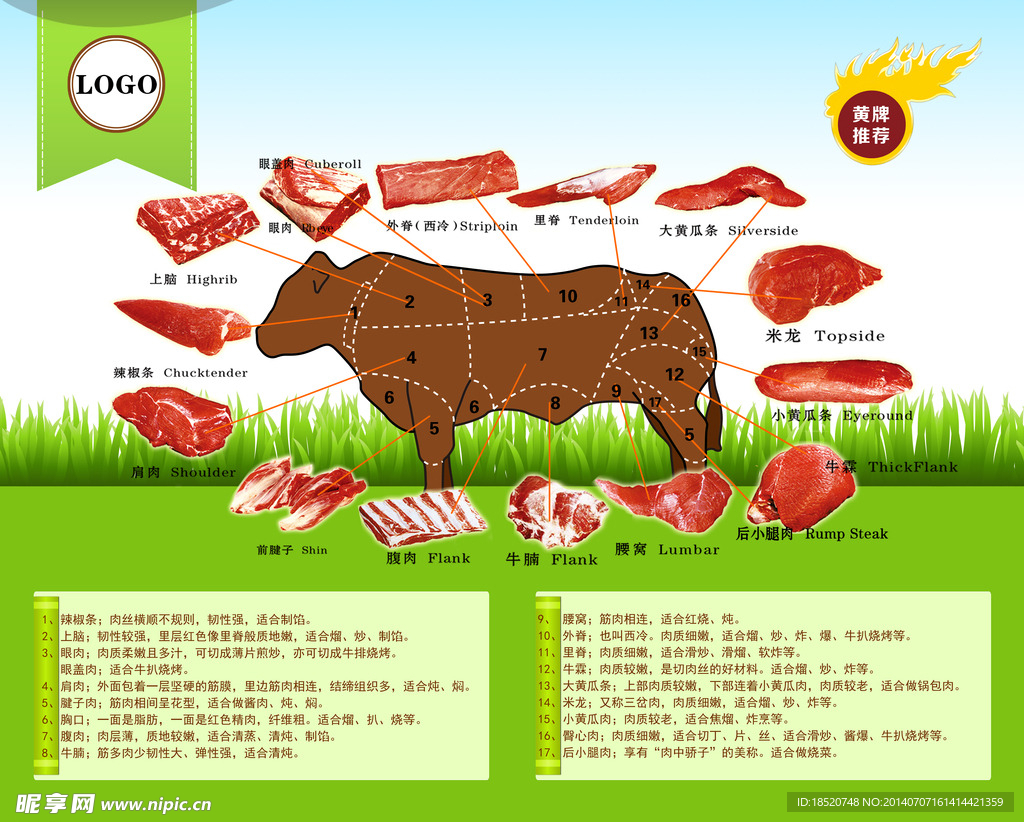 牛肉分解图