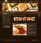 棕色背景西餐厅网页