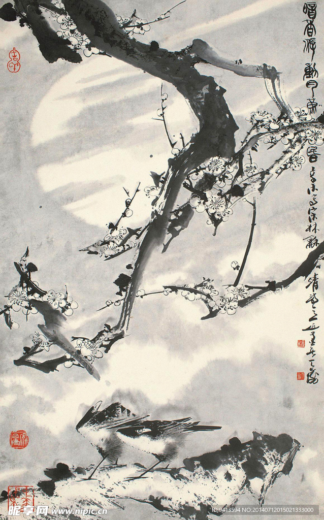 梅月双鸟