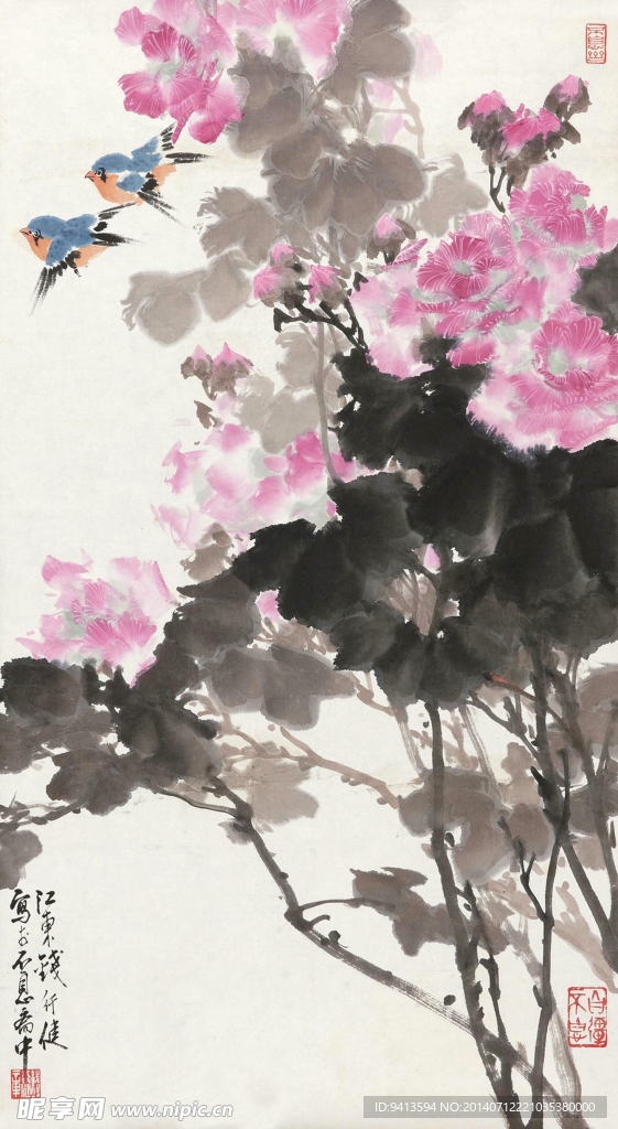 芙蓉双鸟
