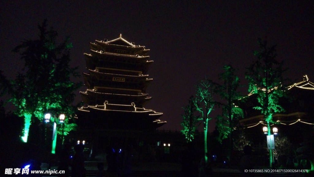 济南大明湖夜色