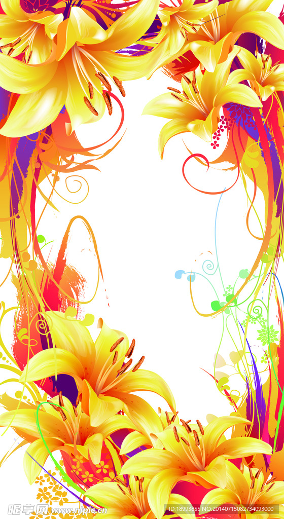 展板背景 百合花