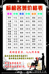 理发店价格表