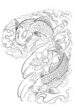 纹身花纹鲤鱼图案