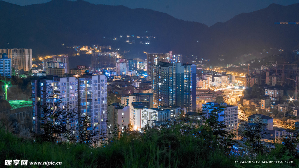 万源城市夜景延时摄影