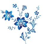 蓝色植物花纹