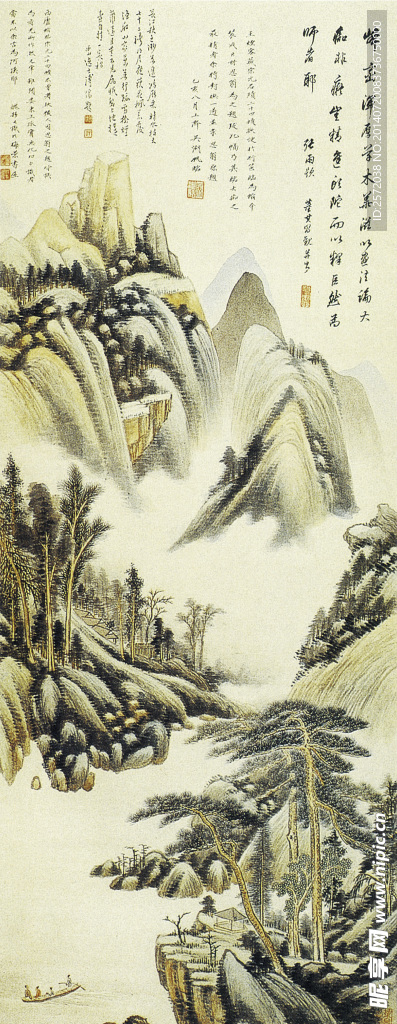 仿古山水画