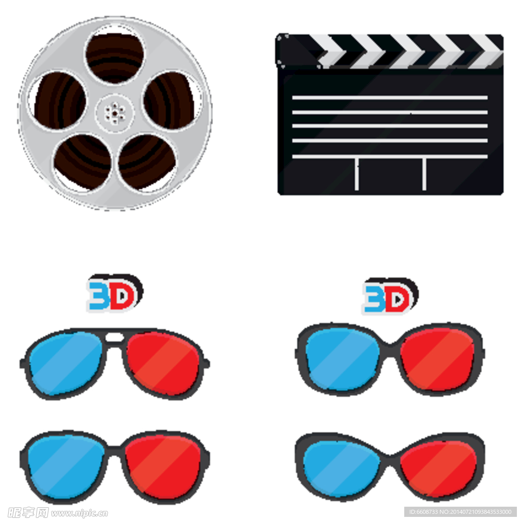 3D眼镜 电影元素