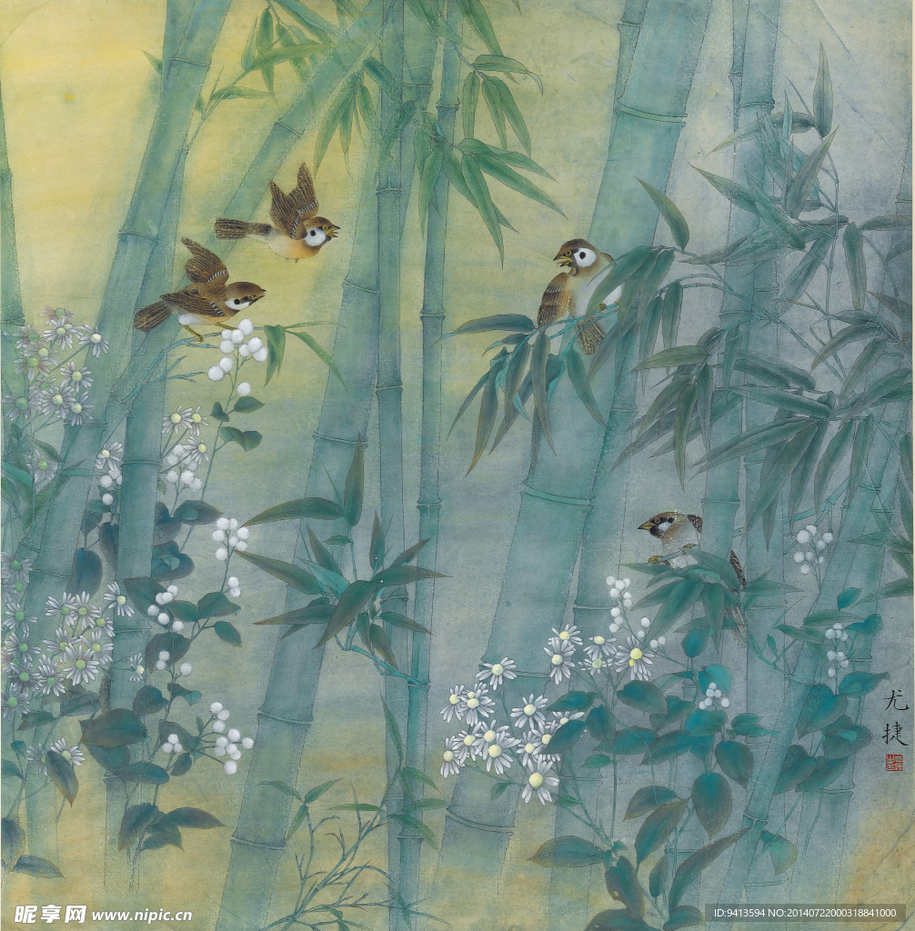 竹林飞鸟