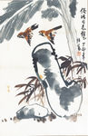 蕉荫飞鸟