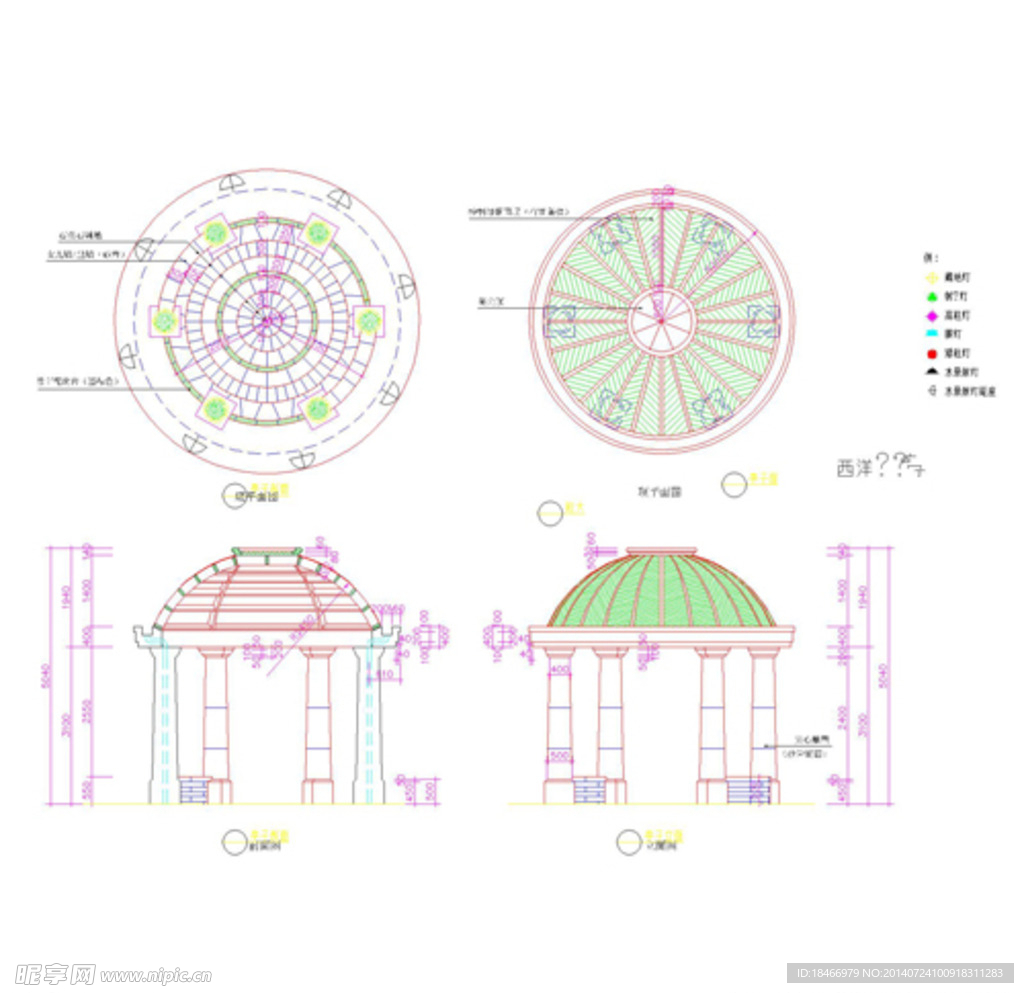 圆亭方案CAD