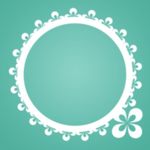 白色花环圆形花框logo