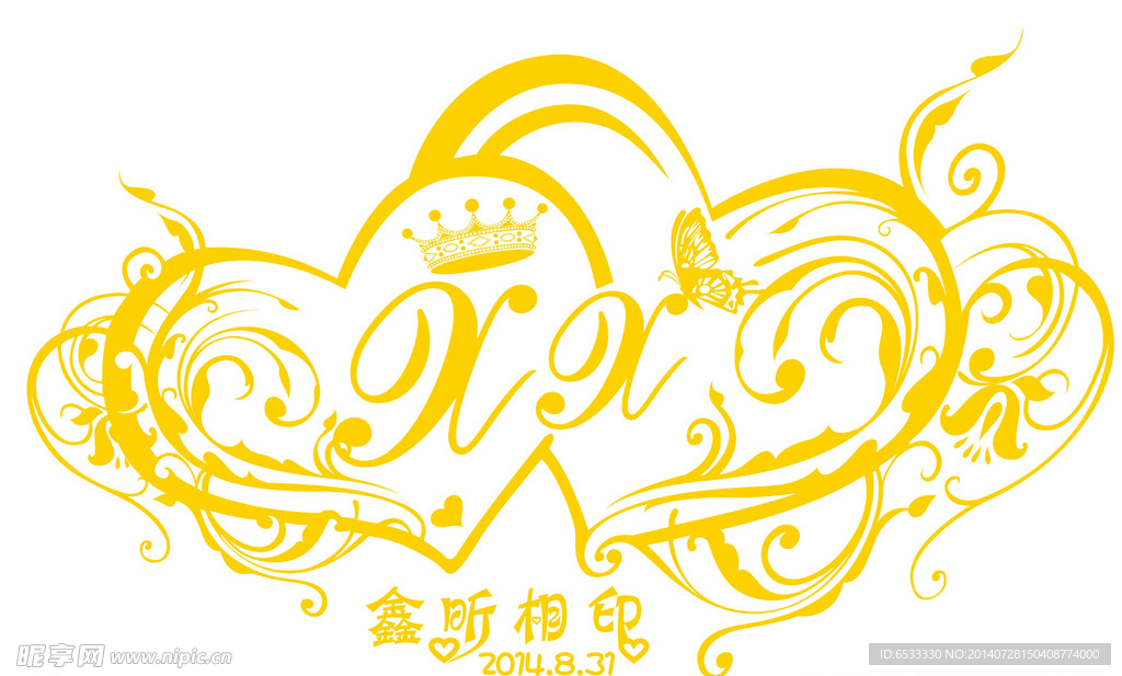 婚礼蝴蝶皇冠LOGO