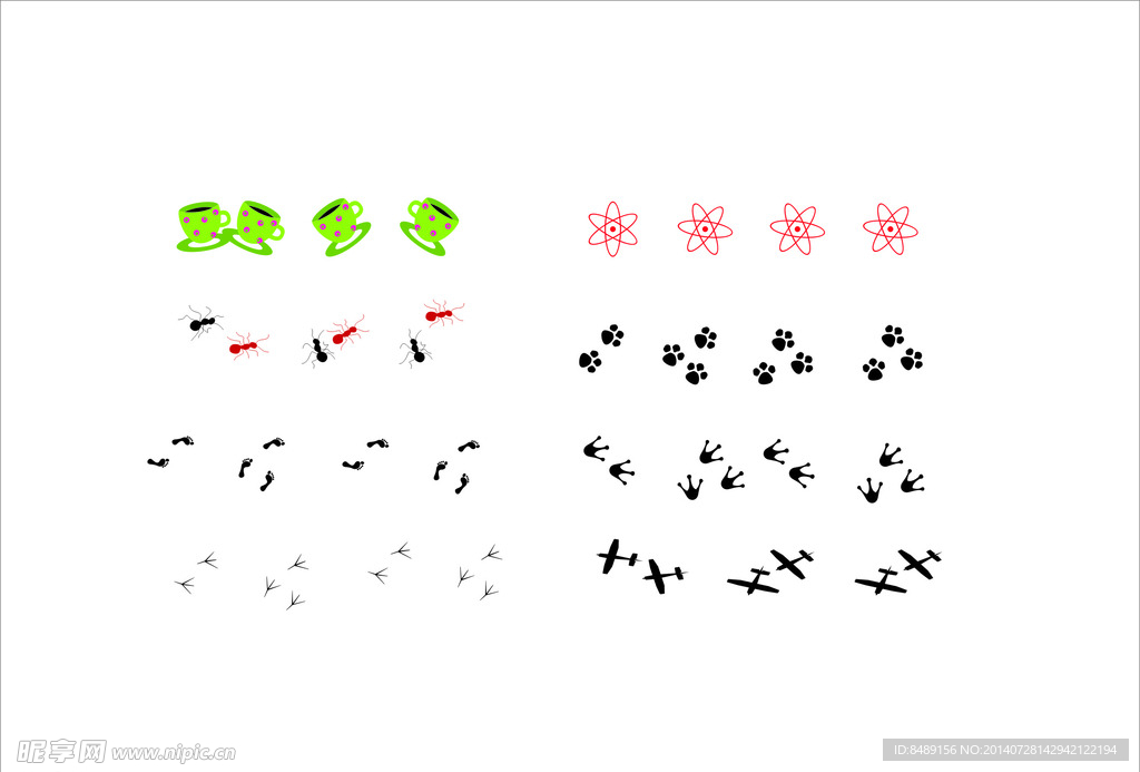 小动物脚印花纹图片