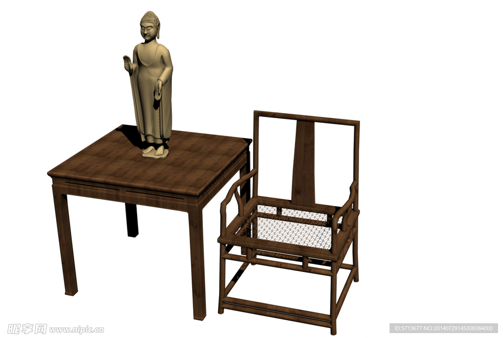 中式椅子模型