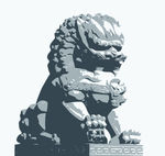 石狮子 矢量素材
