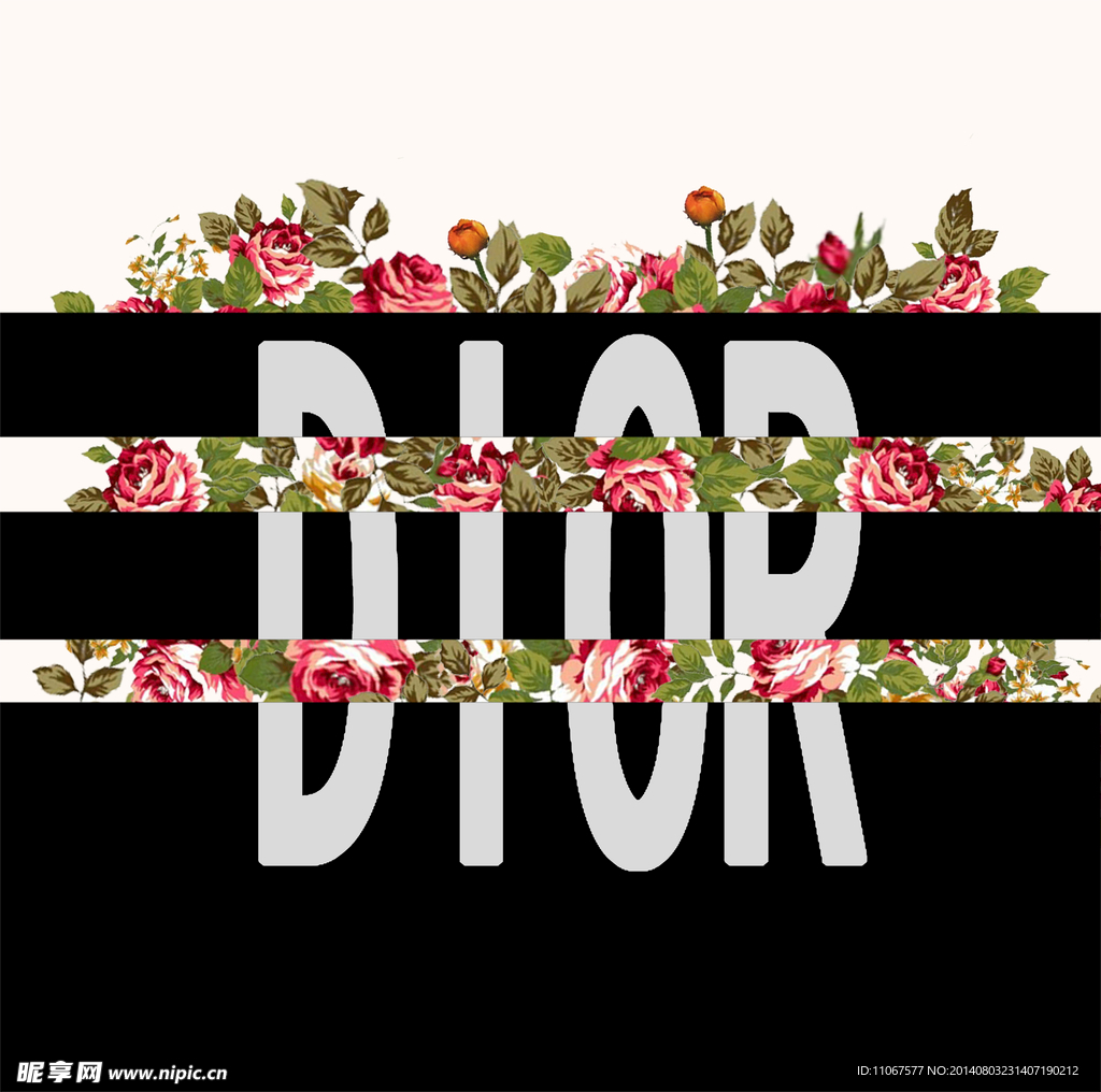 dior与鲜花组合