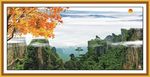 巅峰日出山水画