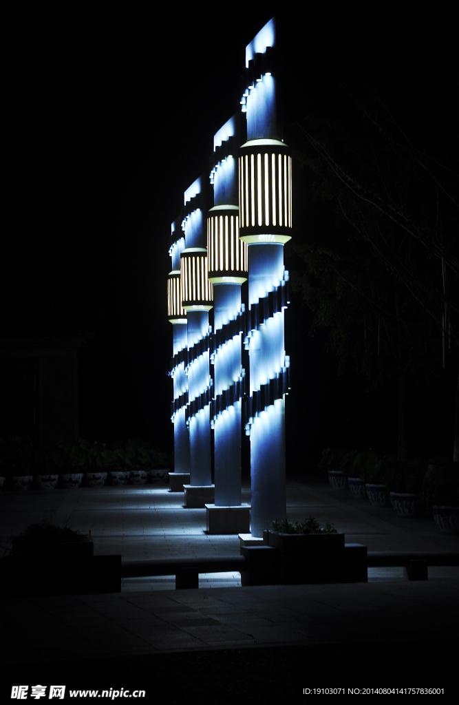 海盐海滨公园夜景灯光