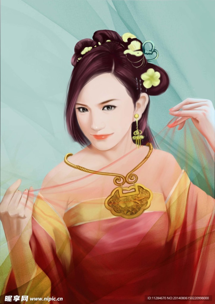 古典手绘美女