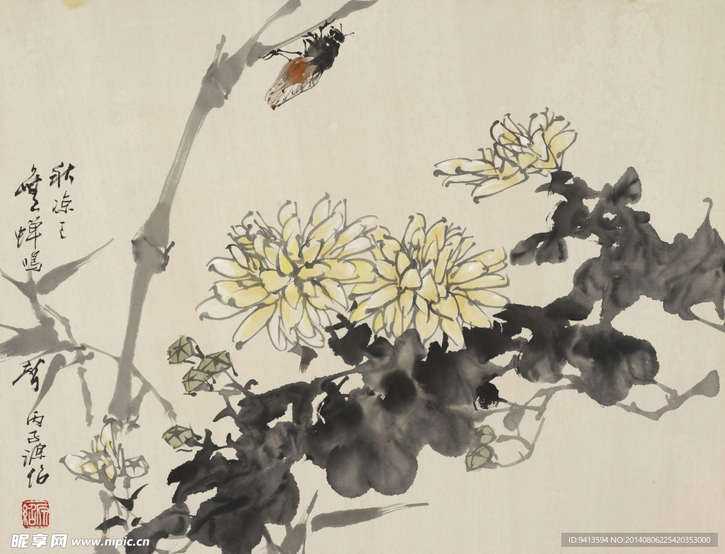 秋菊鸣蝉