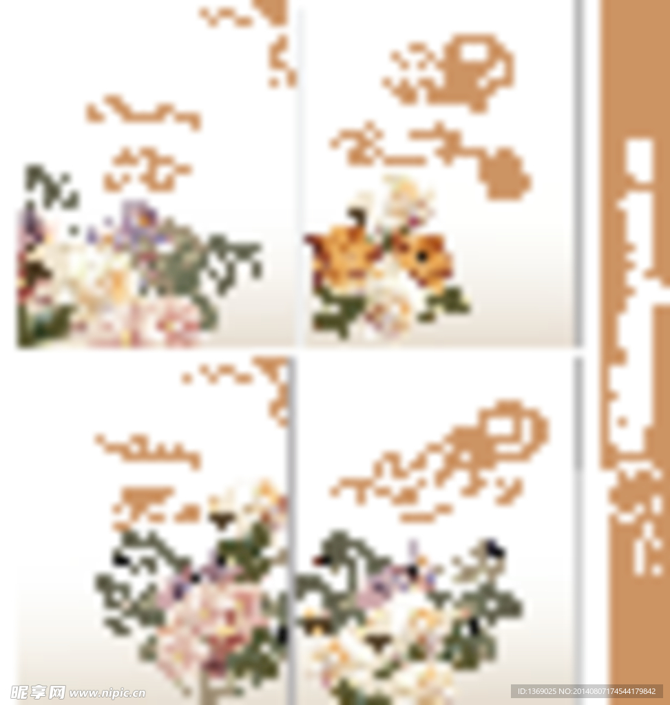 矢量鲜花花纹