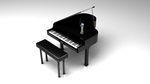 3D黑色钢琴模型