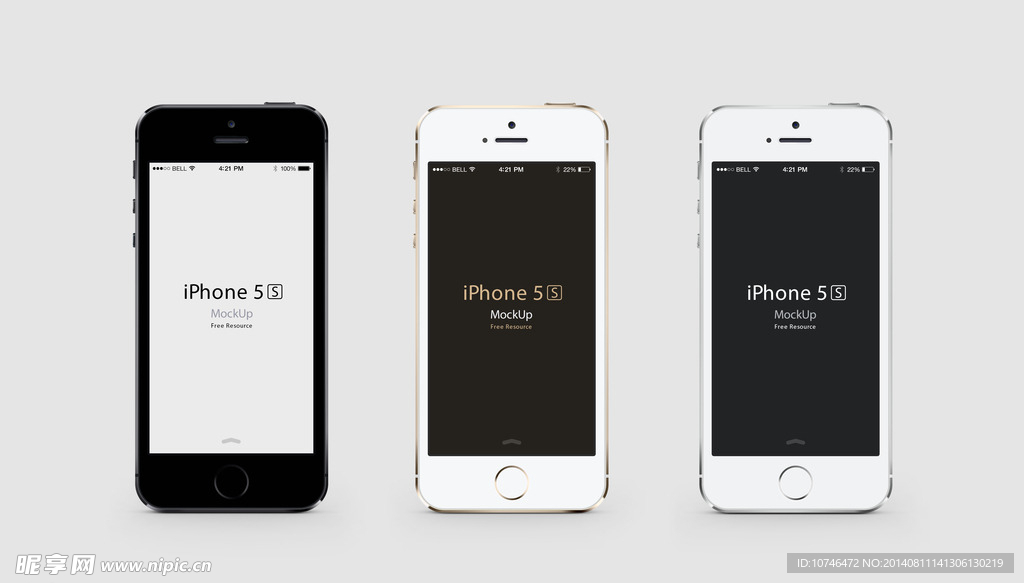 iphone5S正面三色模版