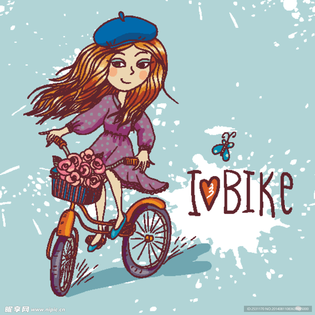 骑自行车少女