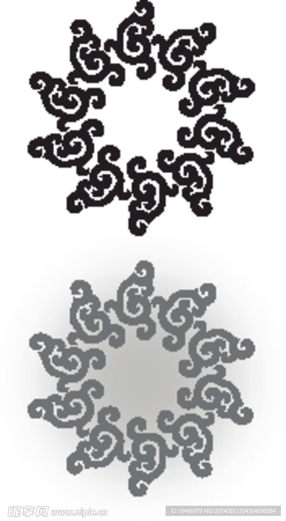 小圆形古典图案
